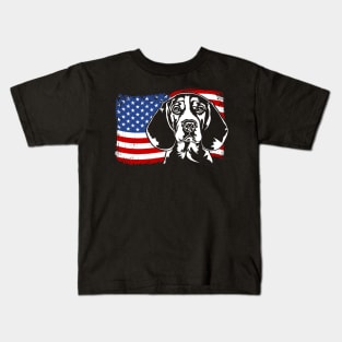 Beagle Mom Dad American Flag patriotic dog Kids T-Shirt